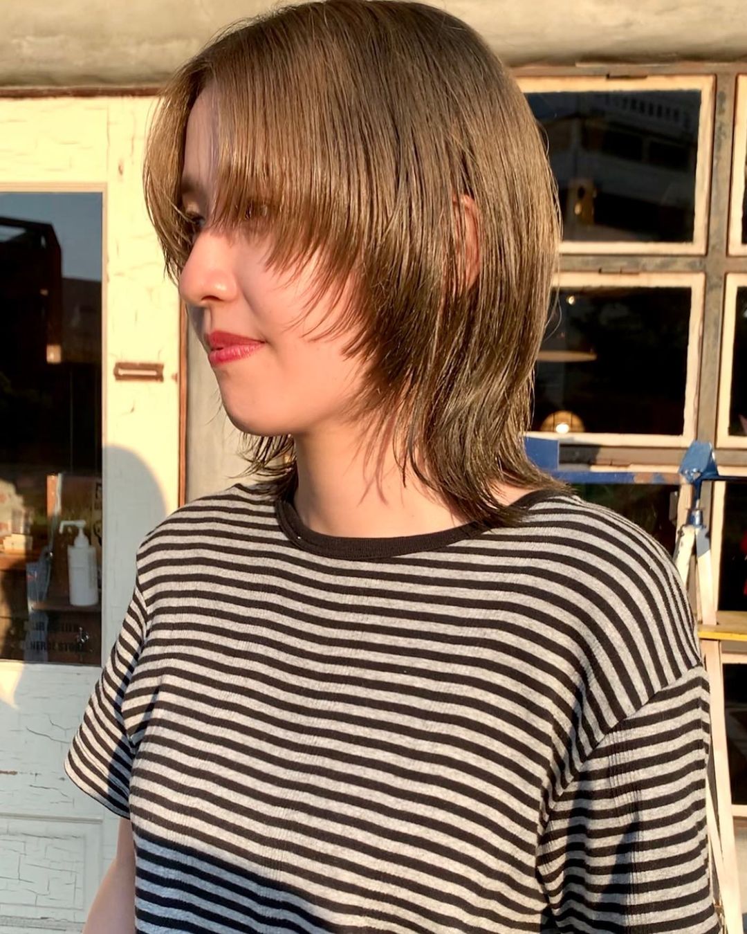 センターパートウルフ/マッシュウルフ