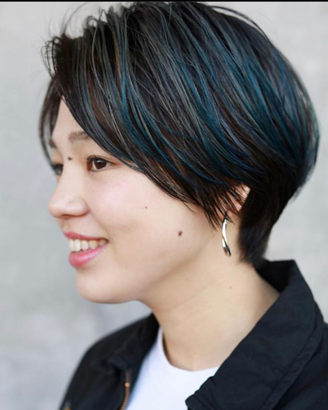 ハンサムショート/ハイライト/ネイビー