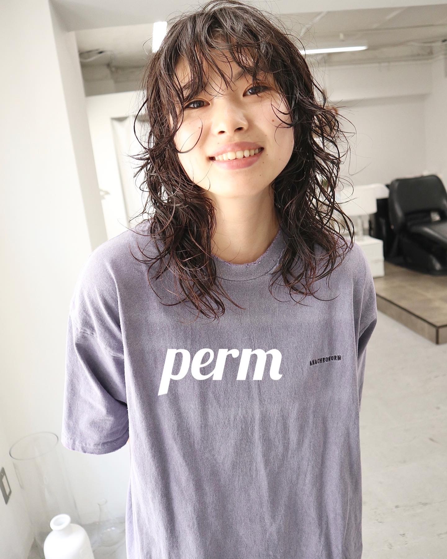 【cast】ミディアムパーマ/ウルフパーマ